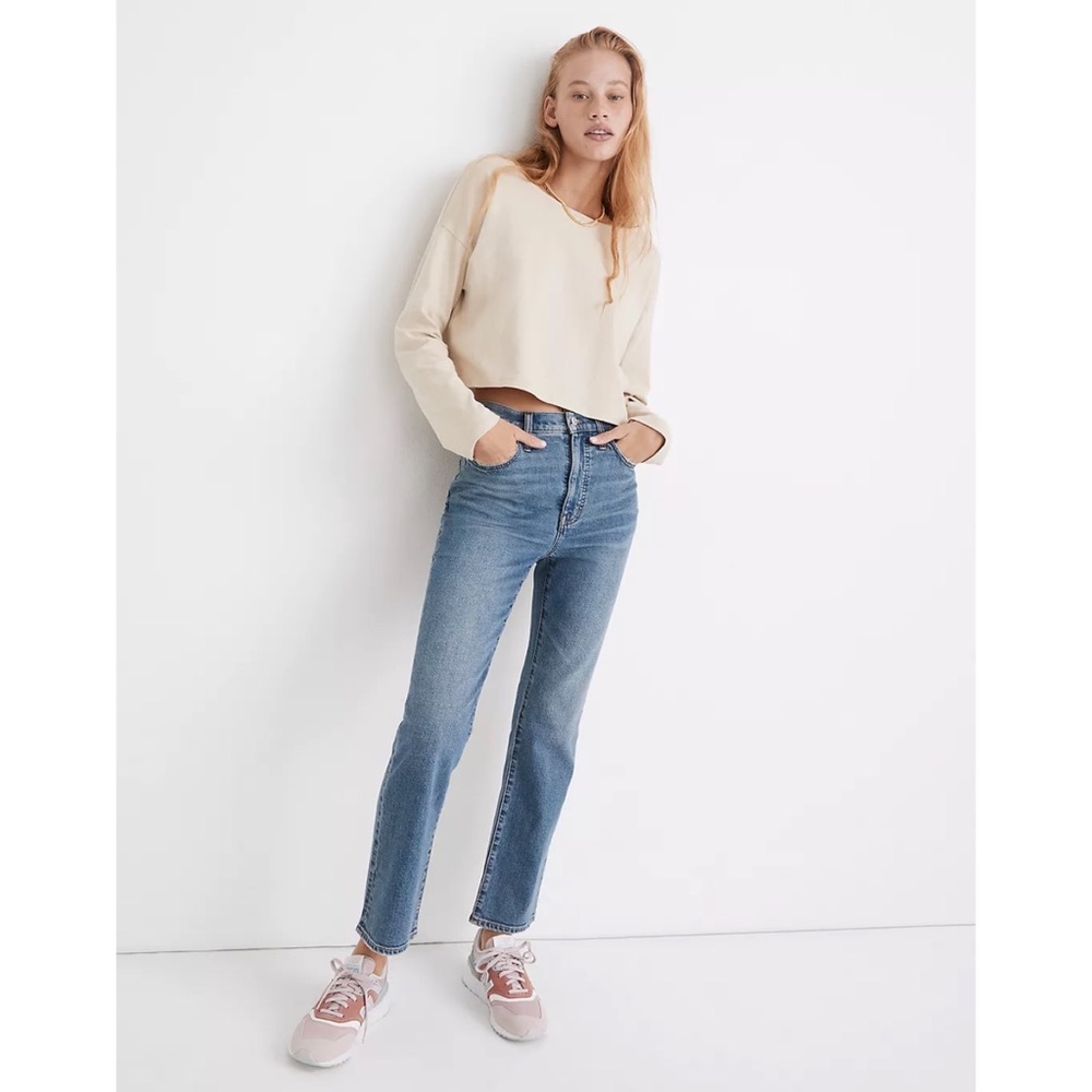 Madewell. Petite Slim Demi-Boot Jeans. Enright Wash.